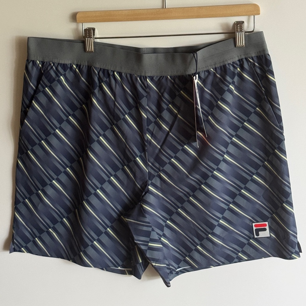 Fila Navy, Teal, Gold Tennis Shorts XL Men’s